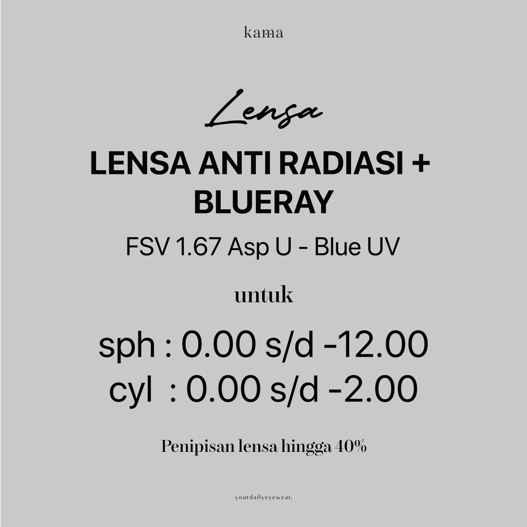 LENSA BLUERAY BLUE CUT HI BR