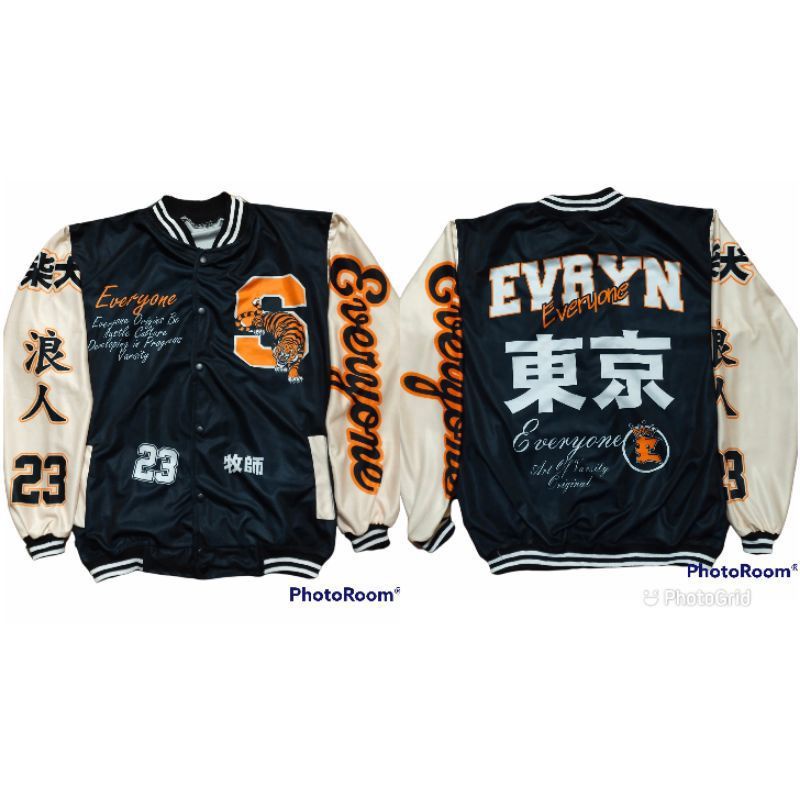 ( BISA COD) JAKET VARSITY BASEBALL MOTIF TERBARU PRIA WANITA SIZE XL-EVERYONE S