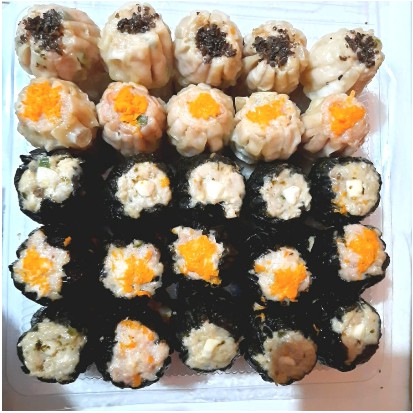 

50 Pcs - Dimsum ayam + Nori Mix Package 25:25 Grosir Frozen Food Halal - DimsumEnak99
