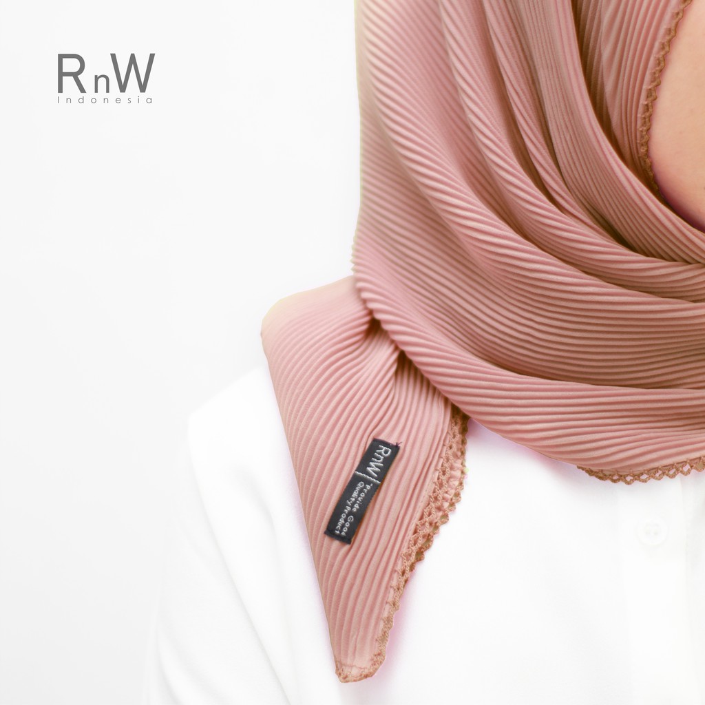 NEW YEAR SALE Pashmina Plisket Crochet Premium-Mocca