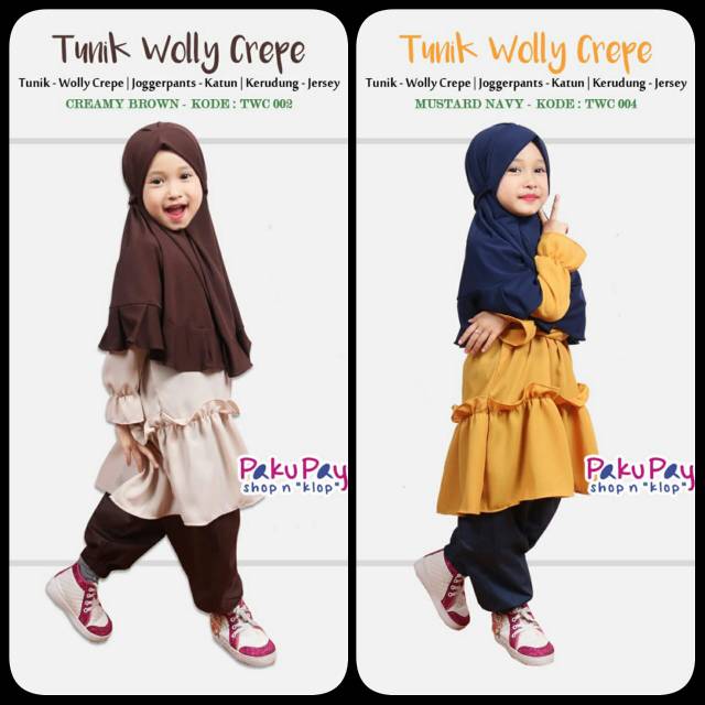 PAKU PAYUNG  Tunik  Wolly Crepe 1 8th Shopee Indonesia