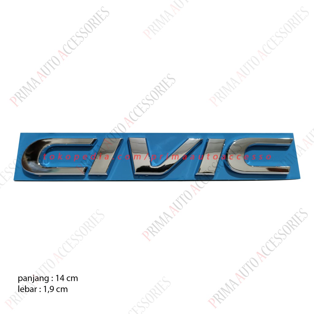 Emblem Mobil Honda (Tulisan) CIVIC Turbo 2016 - 2018 Bagasi Chrome