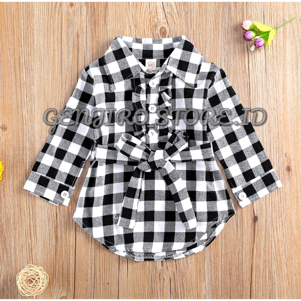 DRESS ANAK/DRESS ANAK KOTAK KOTAK/DRESS ANAK LENGAN PANJANG/KERAH/UNTUK ANAK USIA 6 BULAN - 5 TAHUN/BISA COD