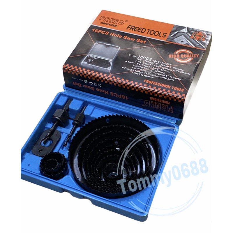 HOLESAW SET 16PCS MATA BOR LUBANG KAYU PIPA ACRILIC TRIPLEK BOR BULAT