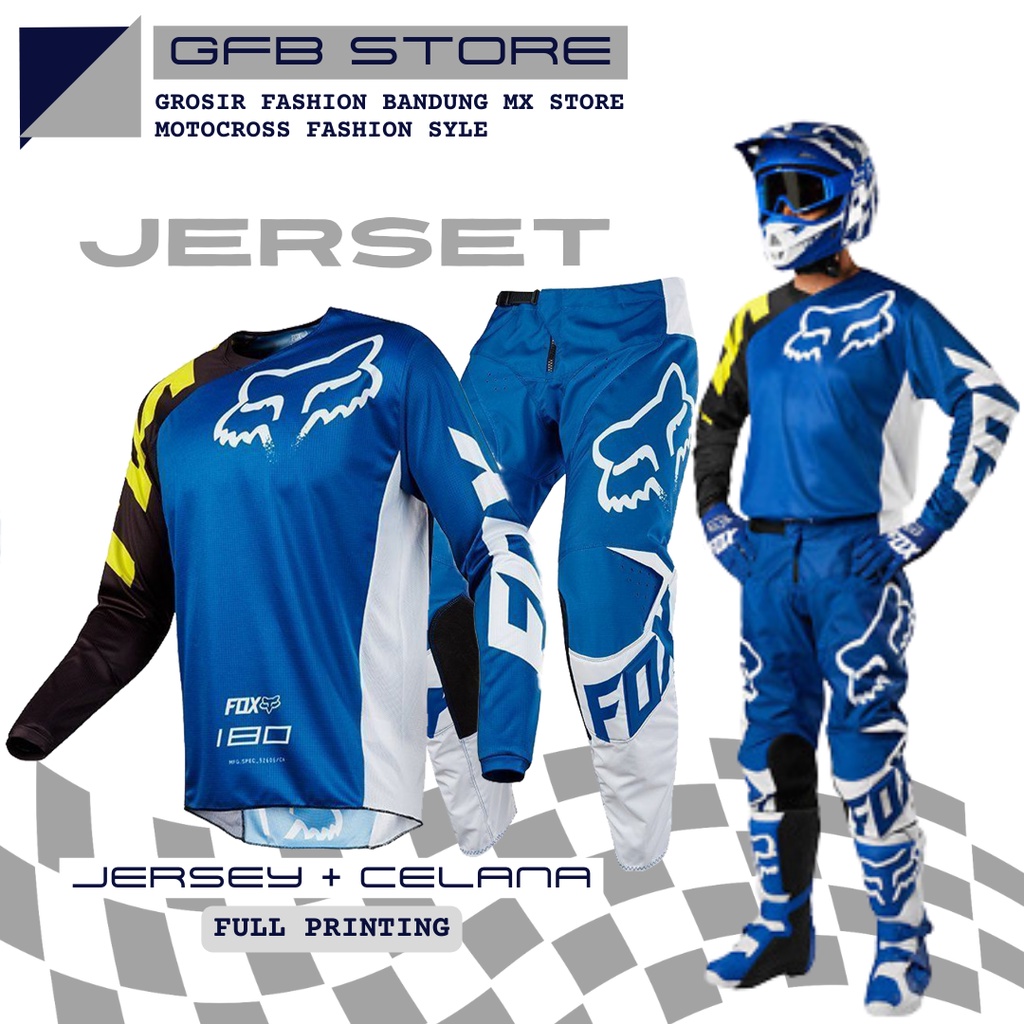 jersey set motocross trail BlueWhiteBlack