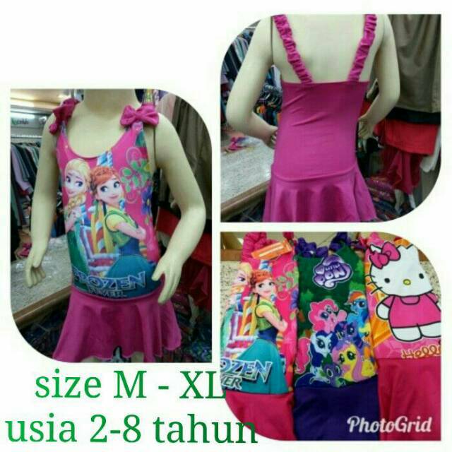 BAJU RENANG ANAK CEWEK / PEREMPUAN MODEL ROK M - XL BEN'S ORIGINAL