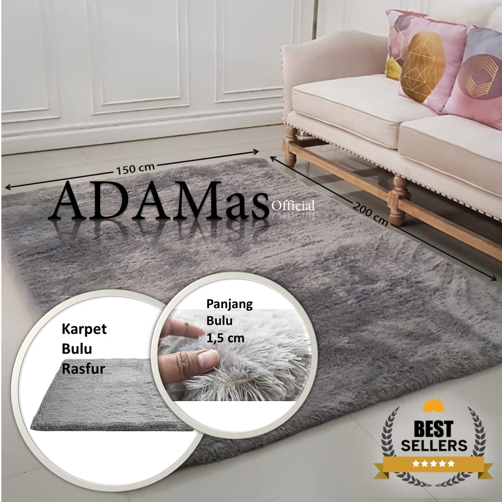Karpet Bulu Rasfur Alas Meja Kursi Tamu Karakter Polos Minimalis Surpet Bulu Murah Karpet Bulu Tebal