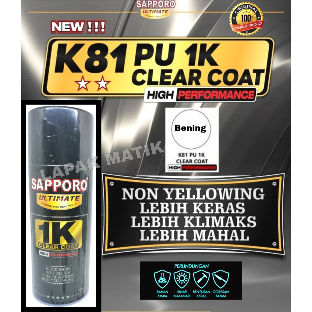 Pilok Sapporo Ultimate Clear K81 PU 1K CLEAR COAT 400ML