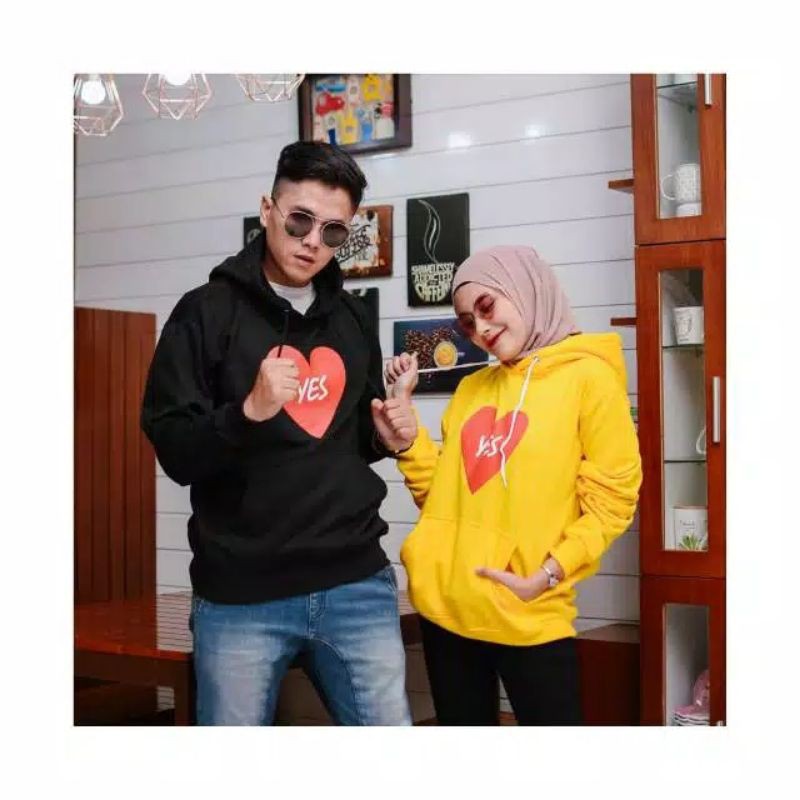 LOVE YES HOODIE || SWEATER HOODIE PRIA WANITA #LY