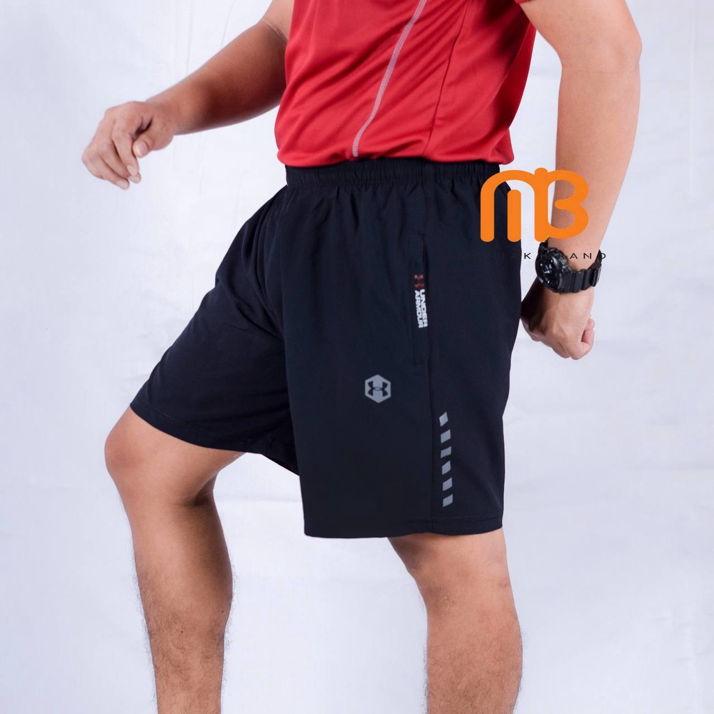 Celana Pendek Olahraga Training Sport Pria Parasut Micro Mikro Resleting Kolor Olahraga Running Lari Jogging Gym Fitness Badminton Bulutangkis Futsal Volly Santai (MC-01)