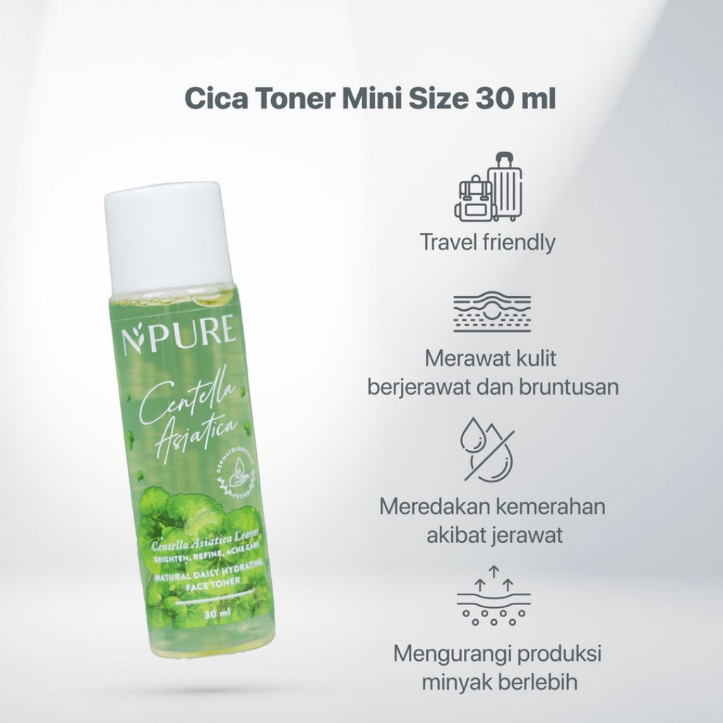 [ AGEN RESMI ] NPURE Face Toner Centella Asiatica 30ml - Travel Size Hydrating Toner N'pure Original BPOM