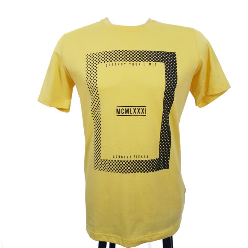 COUNTRY FIESTA ORIGINAL - Kaos Oblong Pria Lengan Pendek Warna Kuning (CF)