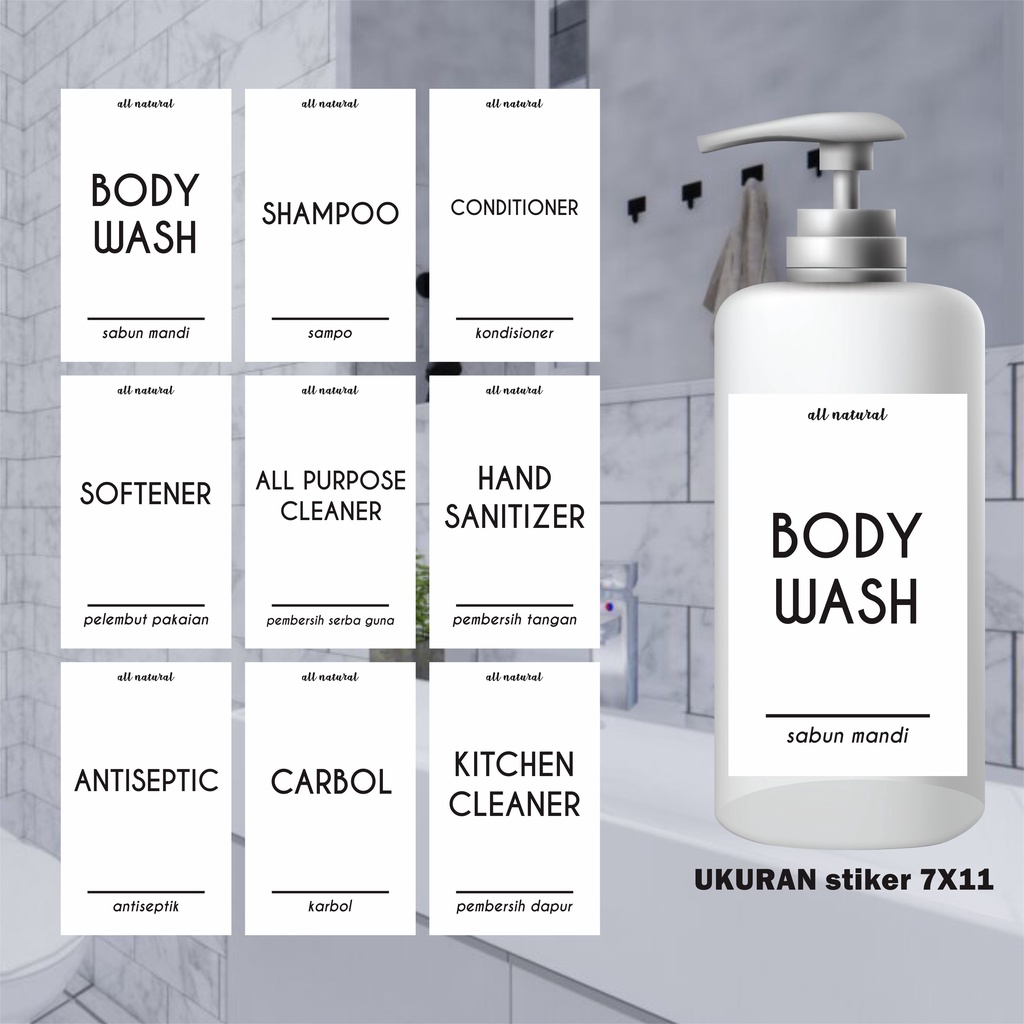 

Stiker Botol Sabun Dan Shampoo Waterproof
