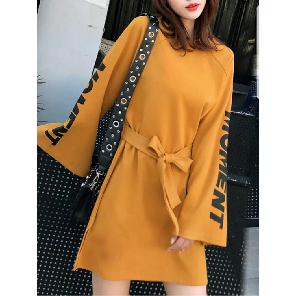 Baju Wanita Mini Dress Moment Lengan Panjang