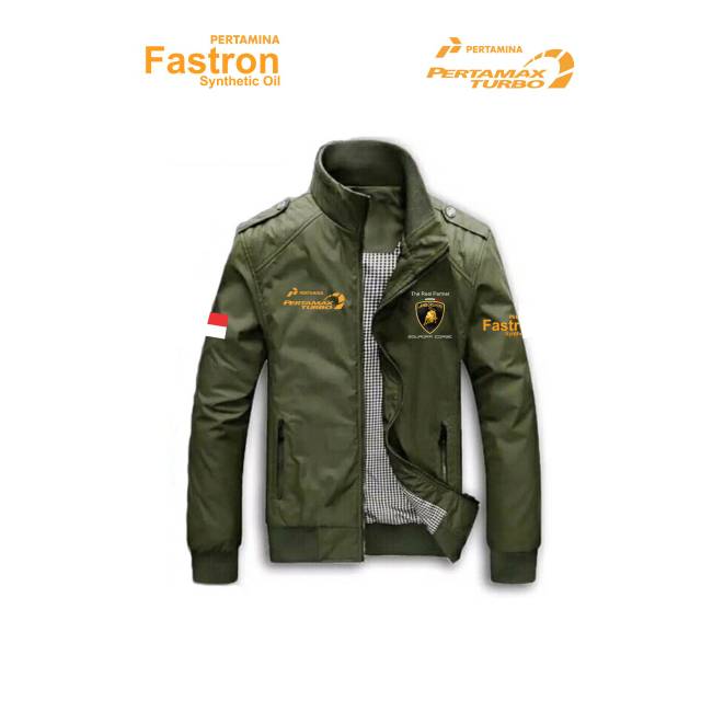 Jaket pertamina pertamax turbo army kerja spbu
