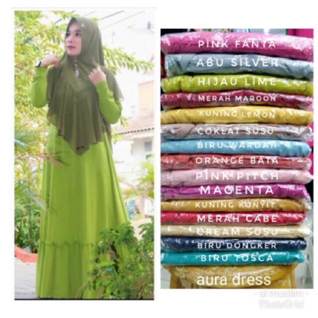 Gamis jersey rempel bawah (aura)