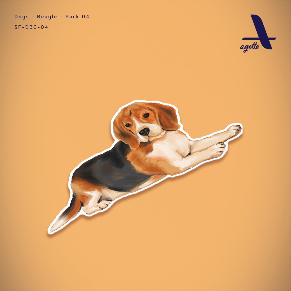 

1 PCS - Stiker Anjing Beagle Imut - 04 - Laminasi - Waterproof Sticker