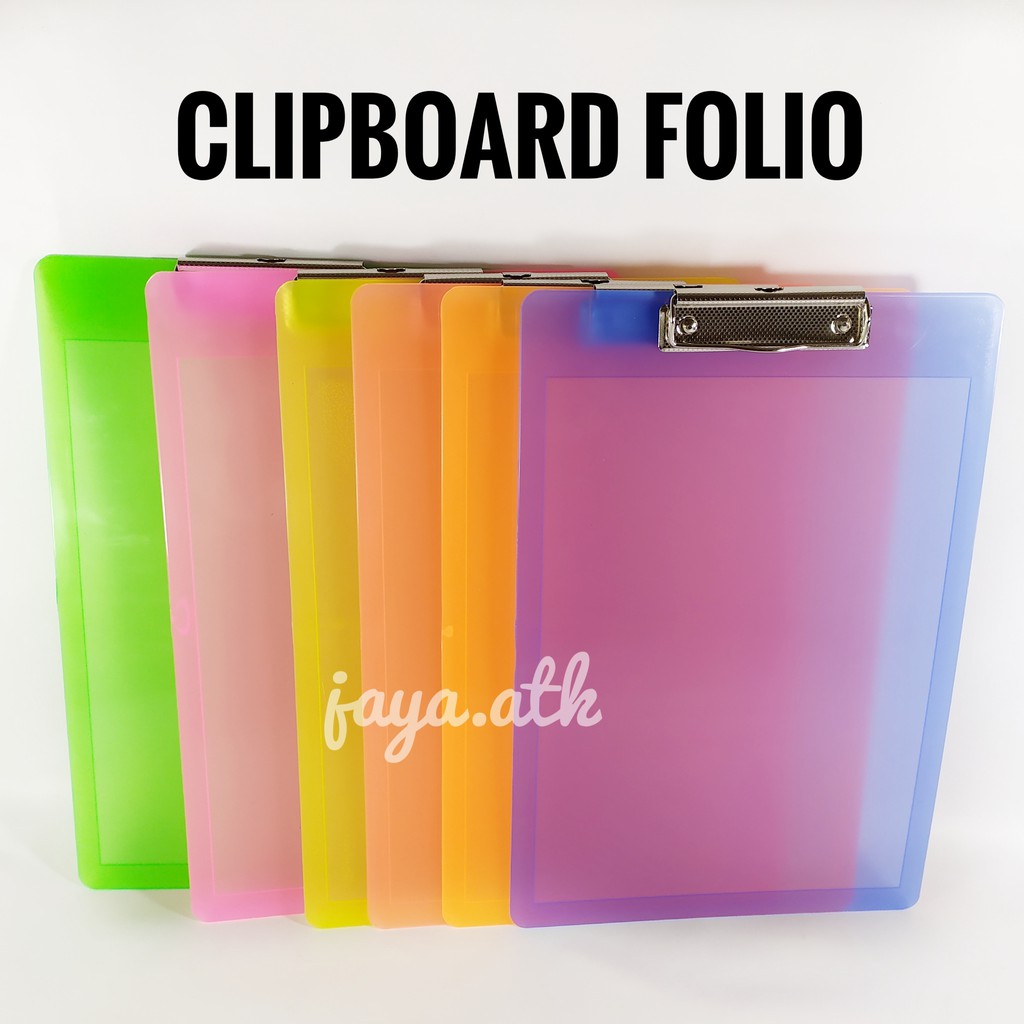 CLIP BOARD FOLIO PAPAN JALAN ALAS PAPAN UJIAN PLASTIK CLIPBOARD PLASTIK PAPAN DADA ANTI PECAH FOLIO