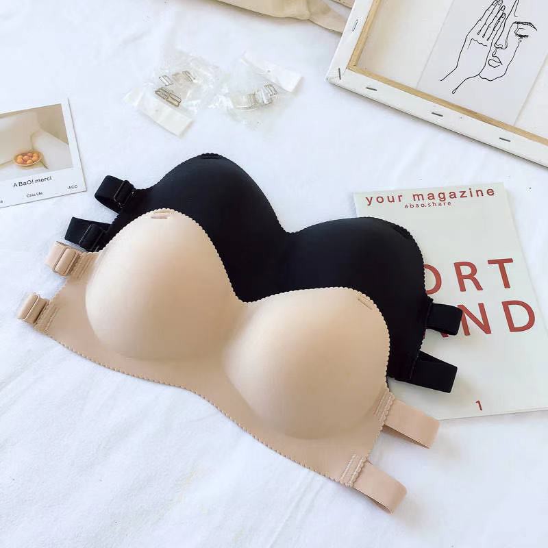 Bra push-up Invisible Strapless Tanpa Tali Anti Slip Sexy untuk Wanita Bra One-Piece Sexy Korea