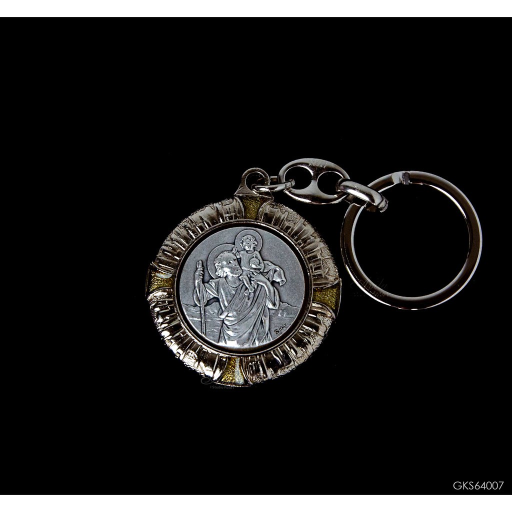 Gantungan Kunci St. Christopher Metal Italy