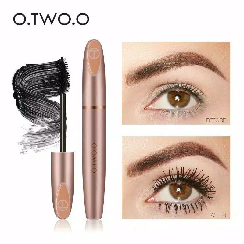 100%ORIGINAL「O.TWO.O」 Maskara Fiber Pemanjang Bulu Mata Longlasting  24h Waterproof