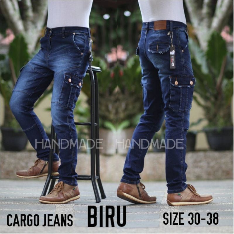 celana kargo jeans jeans pria