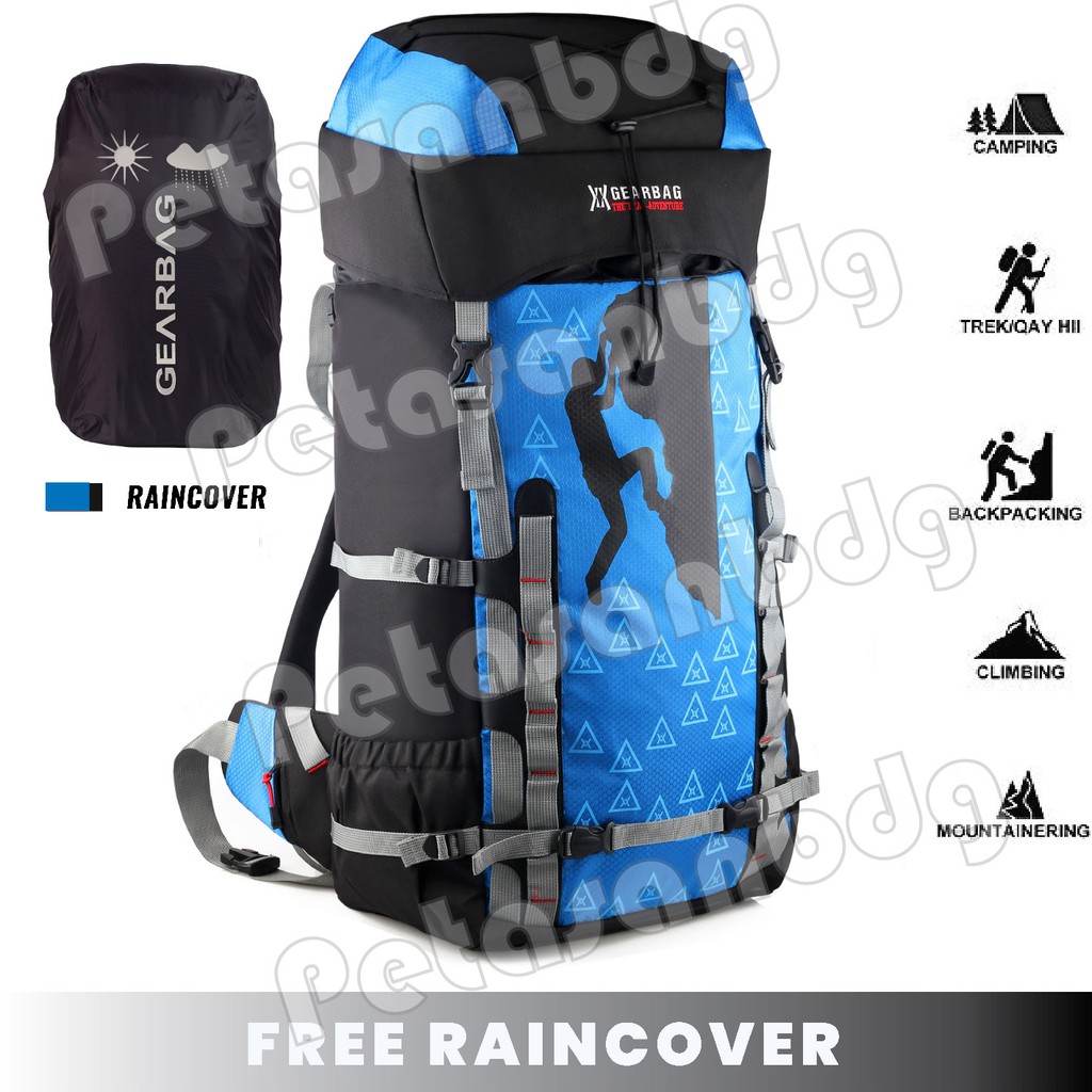 PTS -Tas Ransel Carrier Gear Bag X - OXID.PTS Mountain Top Camping Hiking Backpack + FREE RAINCOVER