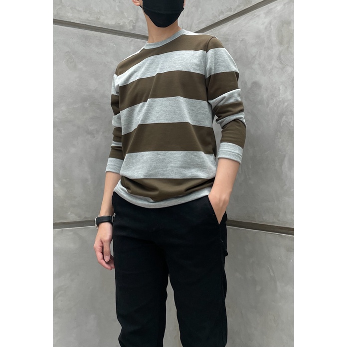 Kadaka MT-0113 Sweater Long Sleeve Stripe Pria