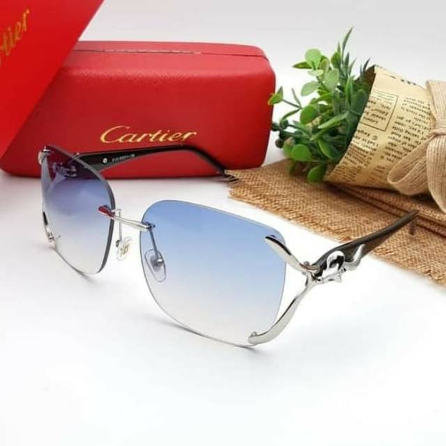 SUNGLASSES KACAMATA WANITA CARTIER AR8120 SUPER BLUE MEWAH ANTI UV