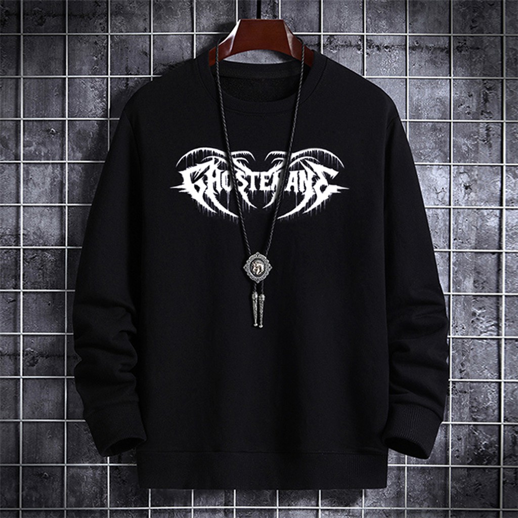 Sweater pria crewneck GHOSTEMAN sweter cowok distro polos keren
