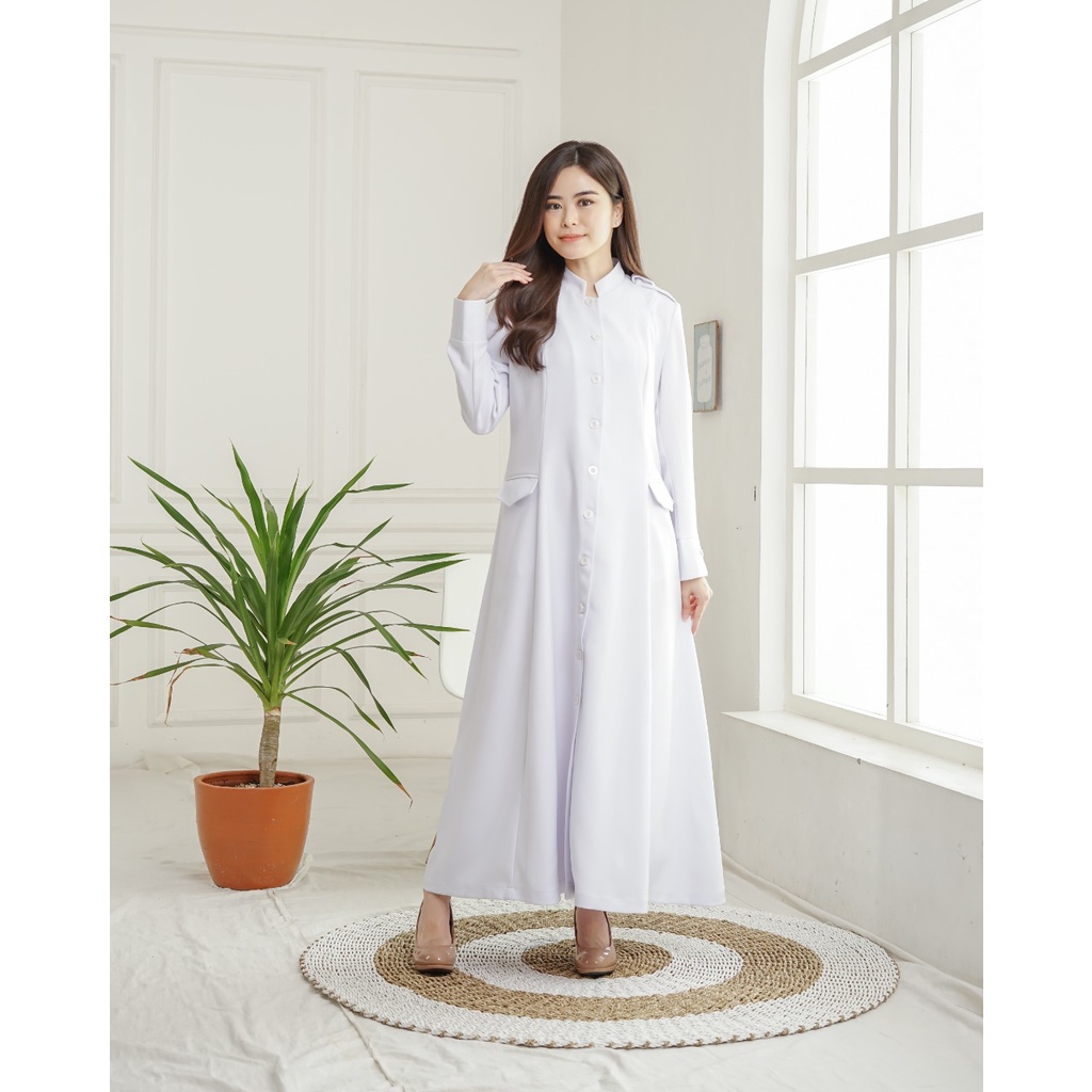 Gamis putih gamis perawat seragam perawat baju perawat seragam kesehatan