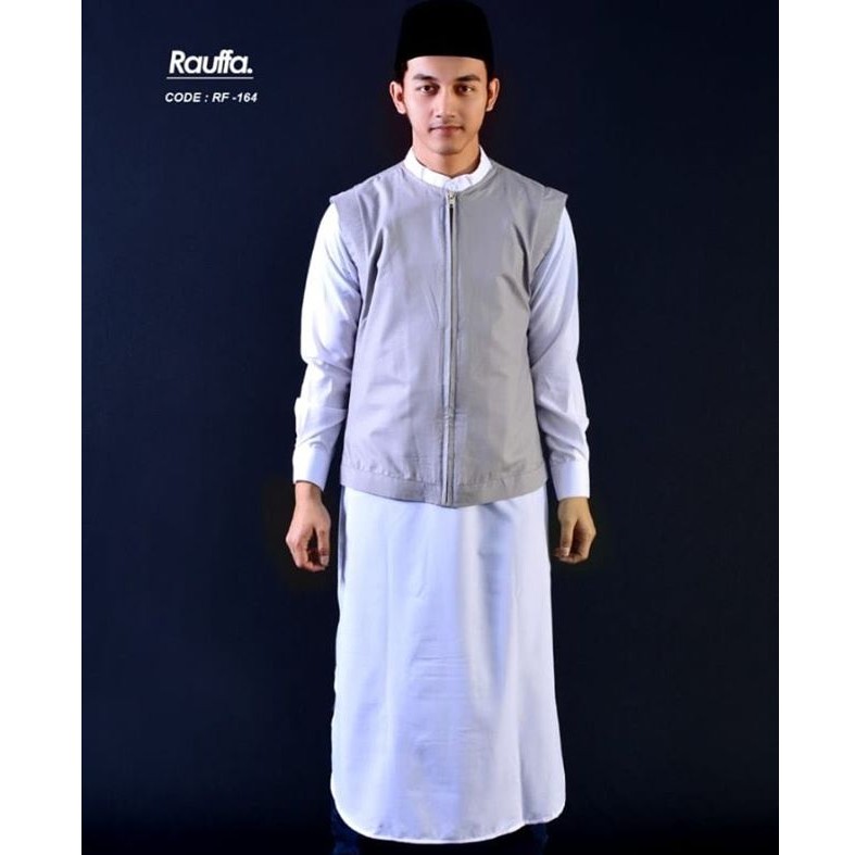 Dress Muslim Pria Rauffa | Gamis Pria Baru 1 Set Gamis + Rompi
