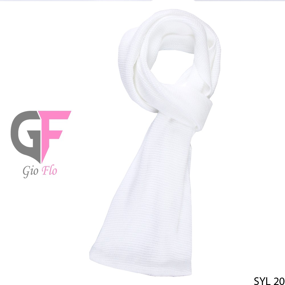 GIOFLO Aksesoris Fashion Syal Rajut Polos Modis Polos White / SYL 20