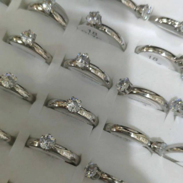 Cincin wanita isi 36pcs silver permata