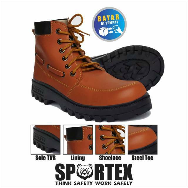 Safety Shoes Ujung Besi / Sepatu Safety Type GXGX Warna Tan By Sportex