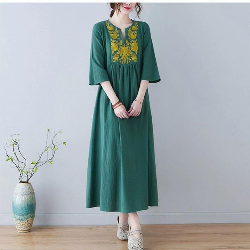 MDLV ~ 73370 Amethyst Boho Style Maxi Long Dress Gamis Import Fashion Import