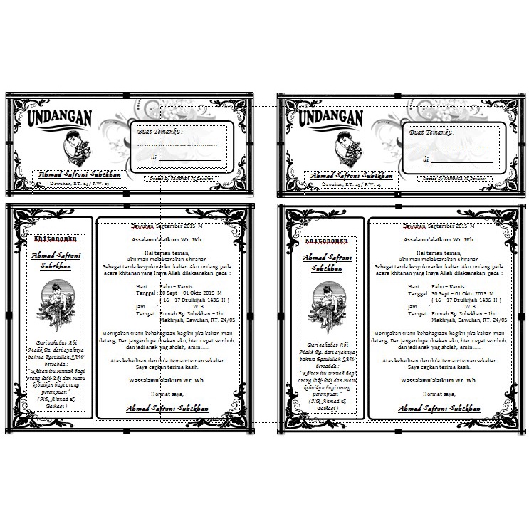 Paket Template Desain Undangan Design Siap Edit Format Word Usaha Percetakan Multimedia Termurah Terlaris NP46