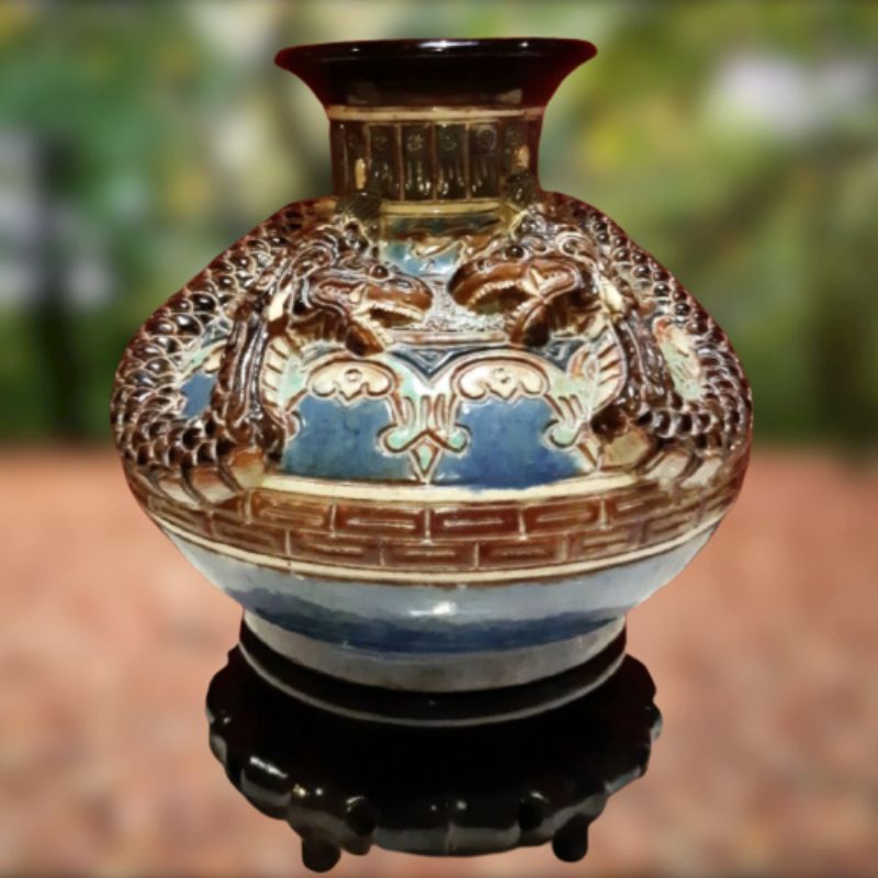 Guci Keramik Motif Dua Naga Timbul Type B