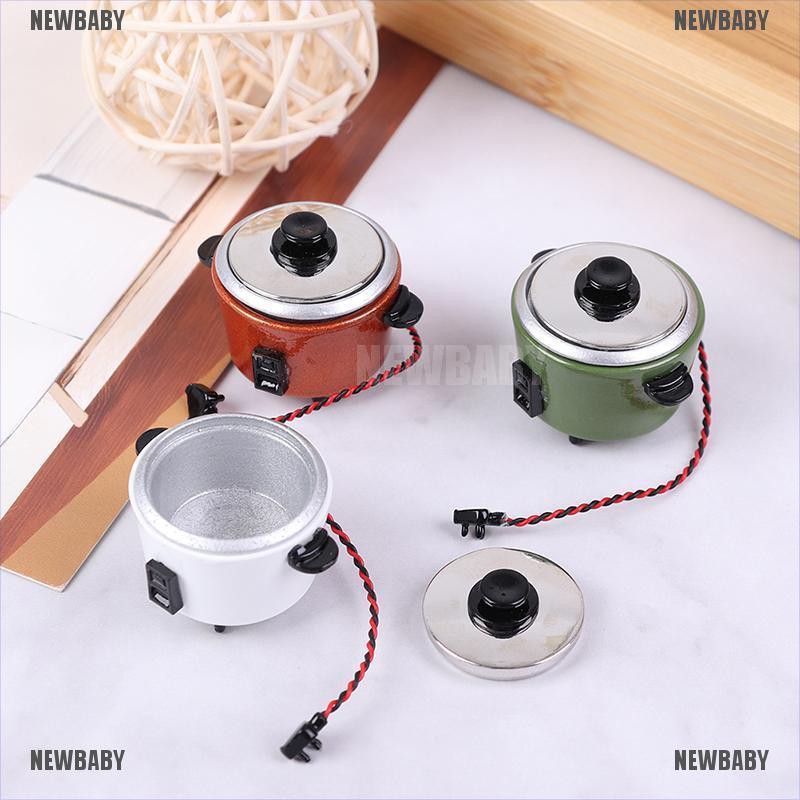 [newbaybaby] 1Pc Mainan Miniatur Rice Cooker Skala 1: 12 untuk Dekorasi Rumah Boneka