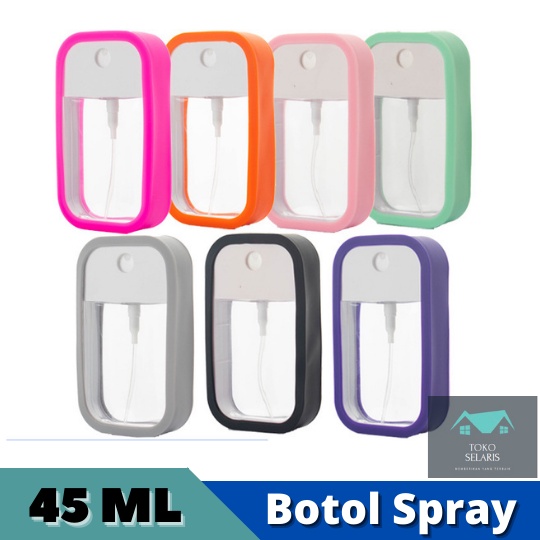 Botol Spray SIlicone Disinfektan/ Parfume 45 ml Portable Multifungsi include botol SIlicone dan kantungan