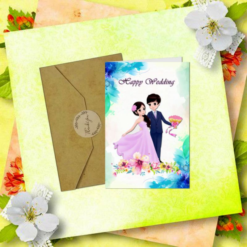 kartu ucapan happy wedding