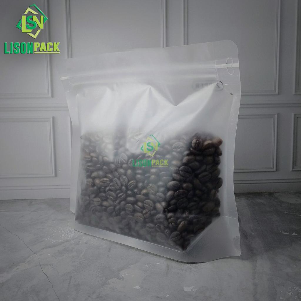 Standing Pouch Trapesium Zipper | Transparan 500gr Diamond | Kemasan Kopi