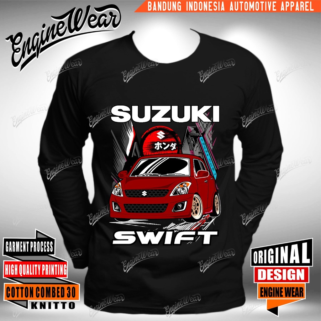 kaos suzuki swift baju tshirt mobil suzuki swift JDM baju balap otomotif mrh
