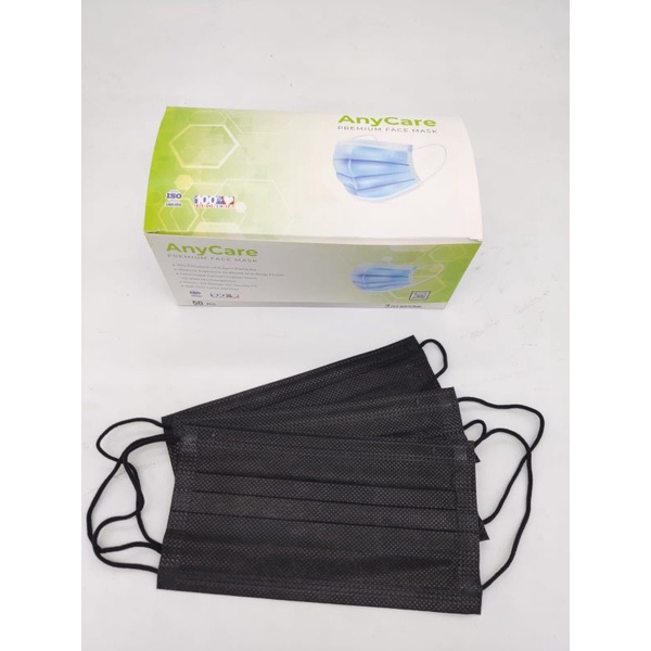 Masker stark 3ply hitam masker kemenkes masker isi 50pc masker stark termurah