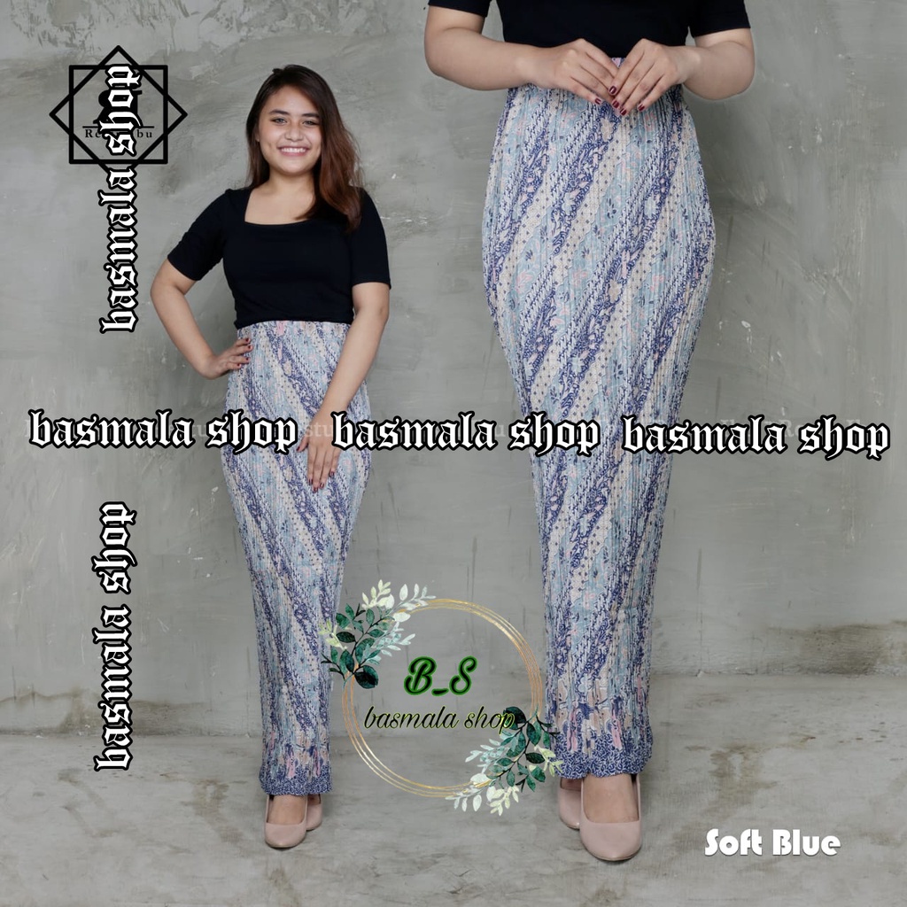 REAL PICT ROK PLISKET BATIK / ROK PLISKET / BAWAHAN KEBAYA / ROK KEBAYA / ROK WISUDA / LARAS BIRU