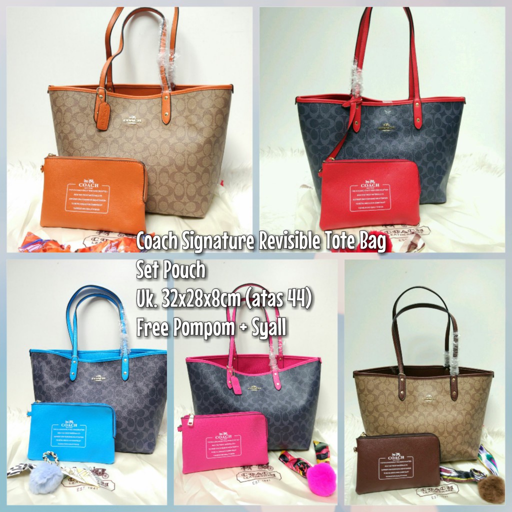 TAS COACH TOTE BOLAK BALIK WATERPROOF SET POUCH