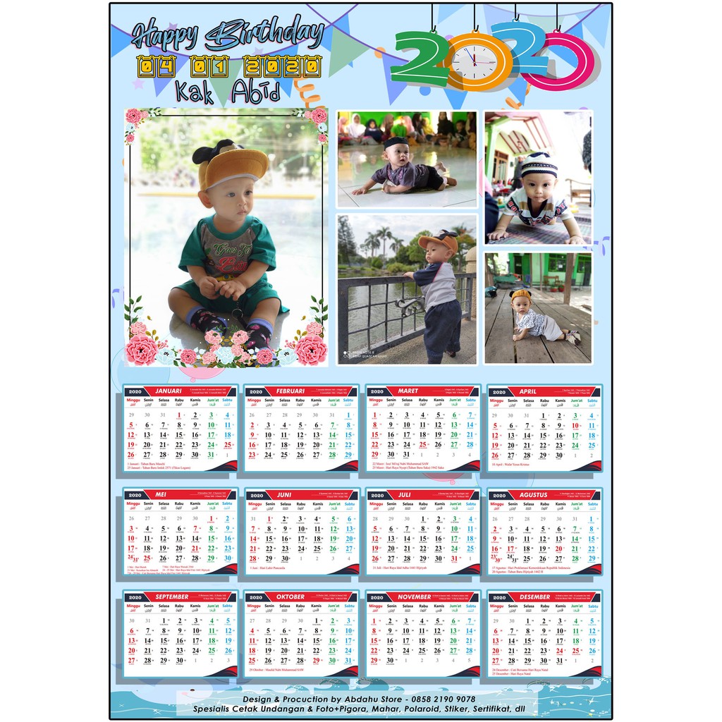 

Kalender 2020 Custom, Size A3+ (Lengkap masehi hijriyah jawa), termurah (5k/Lembar)