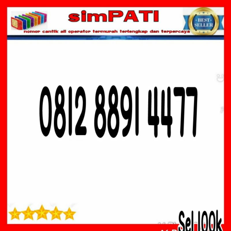 Nomor Cantik Simpati 0822 973 44477 Seri Double AA 4477 Unik Bsm02
