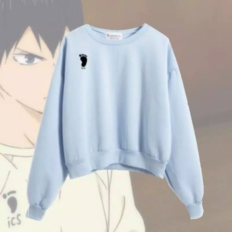 ANIME SWEATER UNISEX ICS HAIKYUU LOGO BORDIR /// ATASAN FLEECE UNISEX TEBAL KEKINIAN TERBARU''