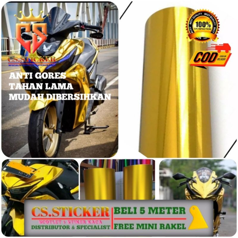 Stiker skotlet motor gold emas stiker skotlet mobil skotlet gold emas chrome metalik chrome termurah